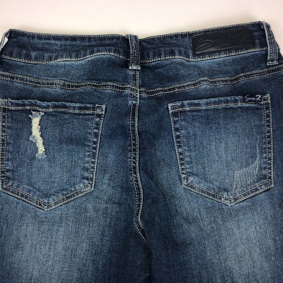 Seven7 Distressed Jewel Ankle Skinny Jeans 8 - Picture 12 of 16